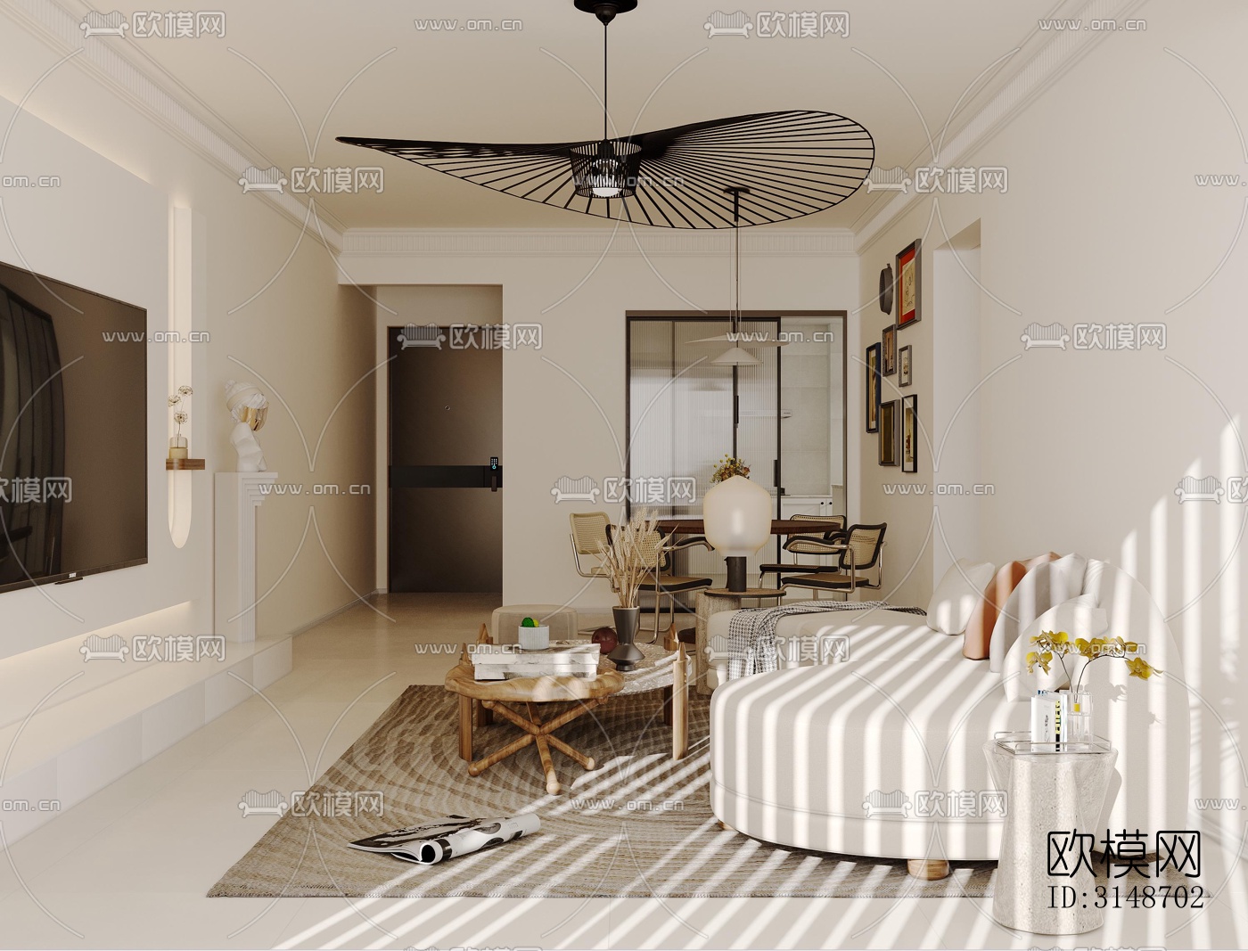 中古风平层效果图下载（渲染图6）