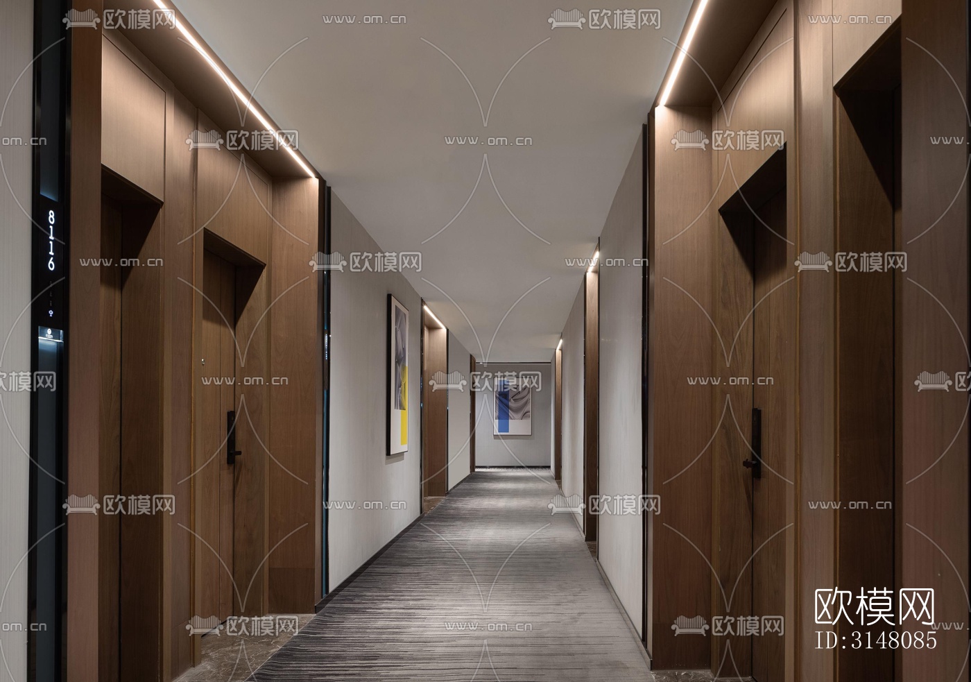 现代酒店民宿效果图下载（渲染图5）