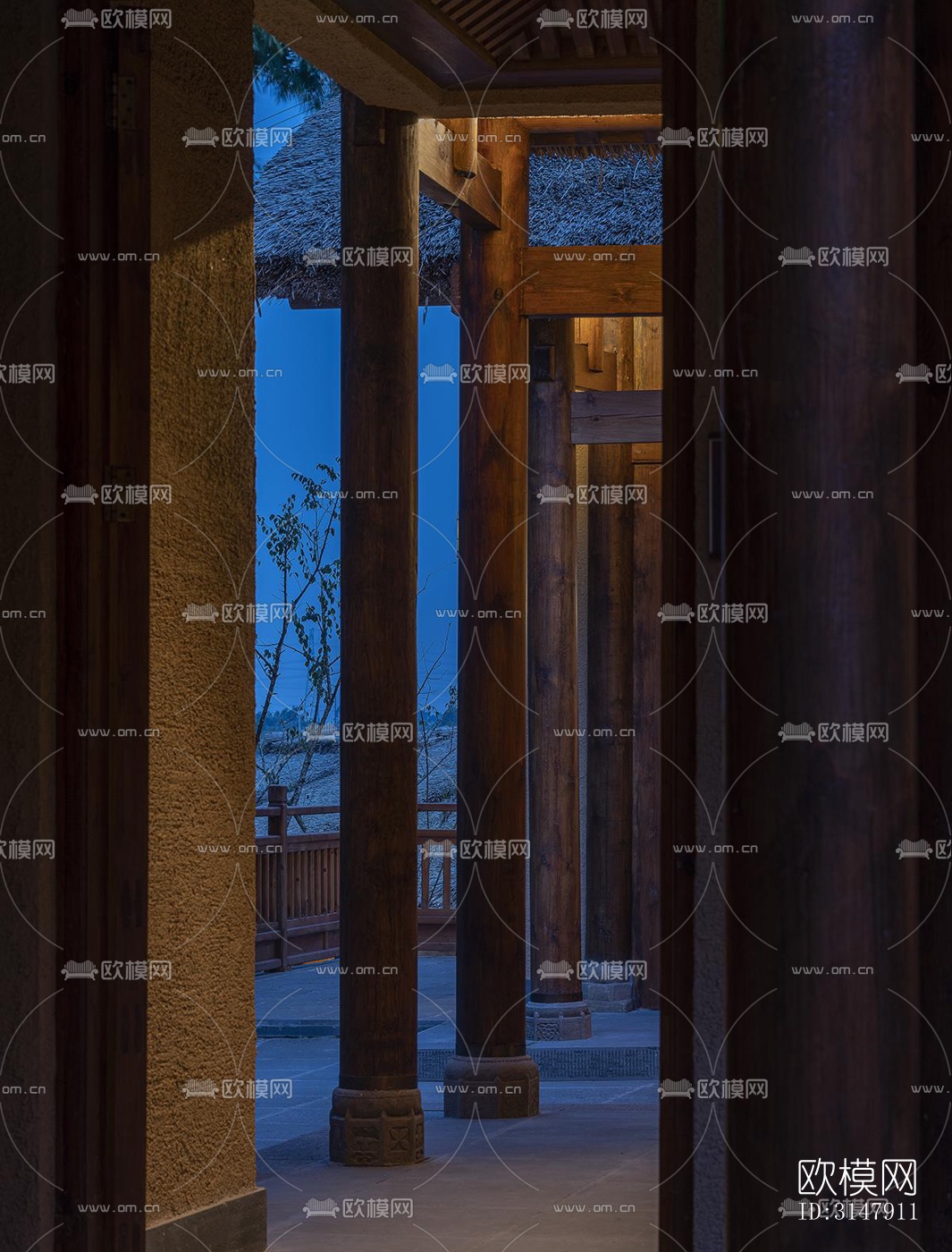 中式酒店民宿效果图下载（渲染图17）