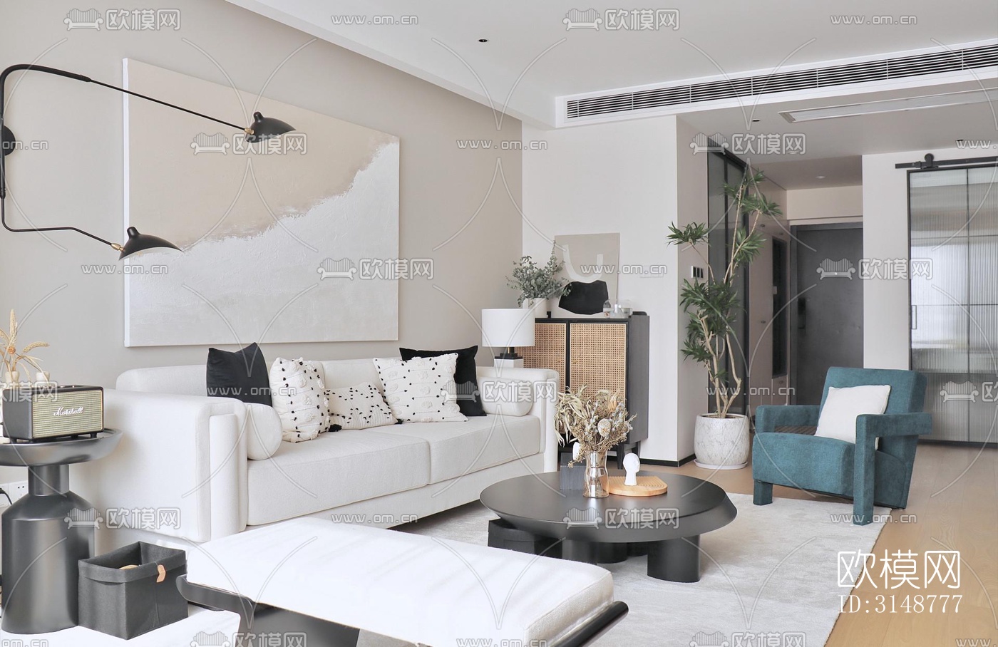 侘寂平层效果图下载（渲染图4）