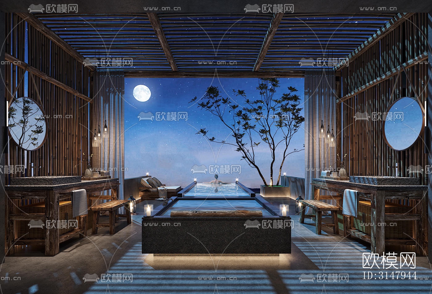 侘寂酒店民宿效果图下载（渲染图3）