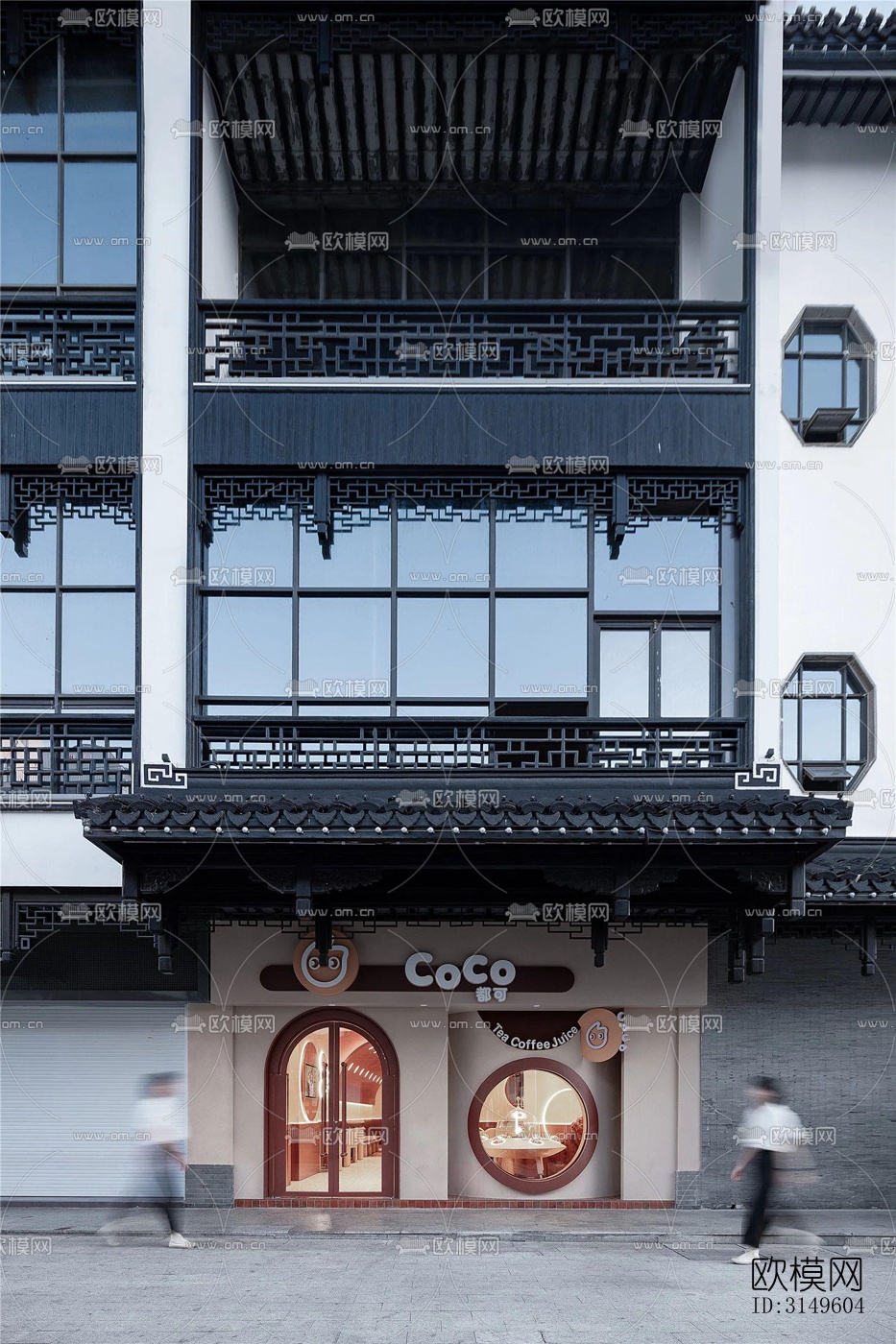 中式商业建筑效果图下载（渲染图2）