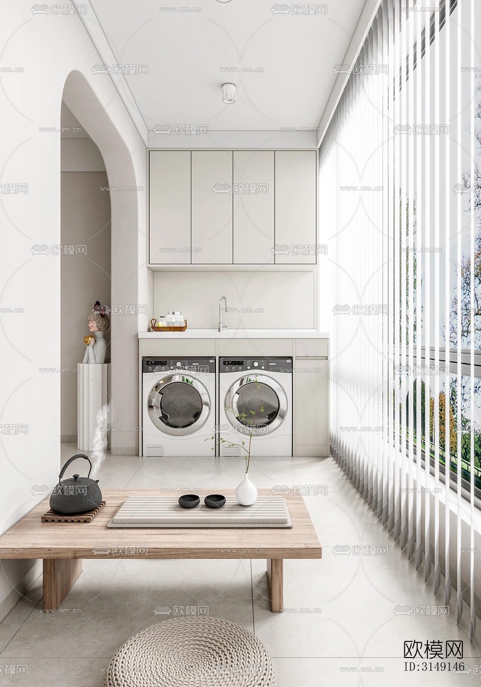 法式平层效果图下载（渲染图3）