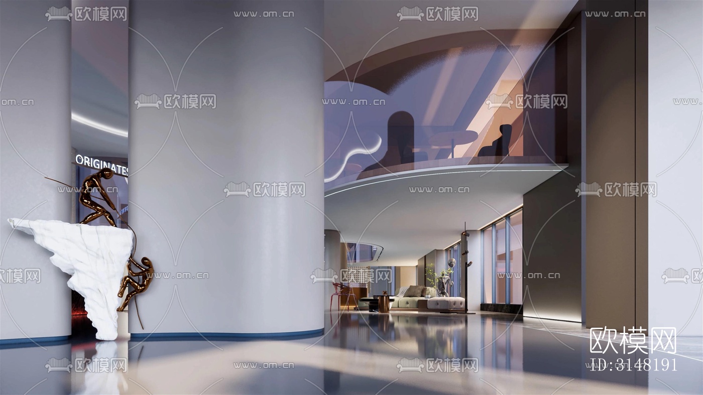 现代酒店民宿效果图下载（渲染图14）
