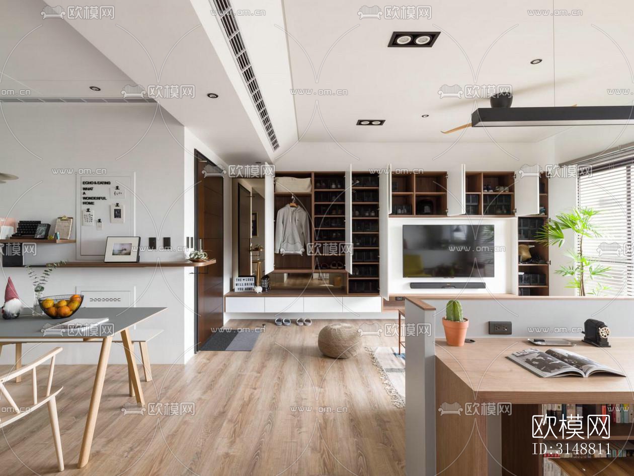 北欧平层效果图下载（渲染图4）