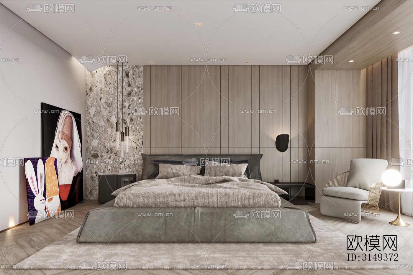 现代平层效果图下载（渲染图16）