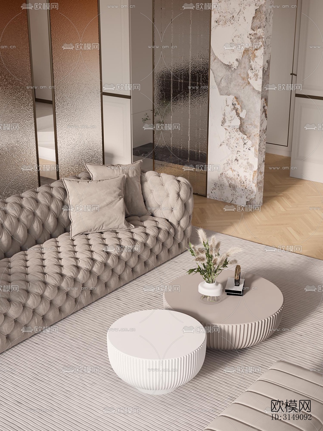 法式平层效果图下载（渲染图10）