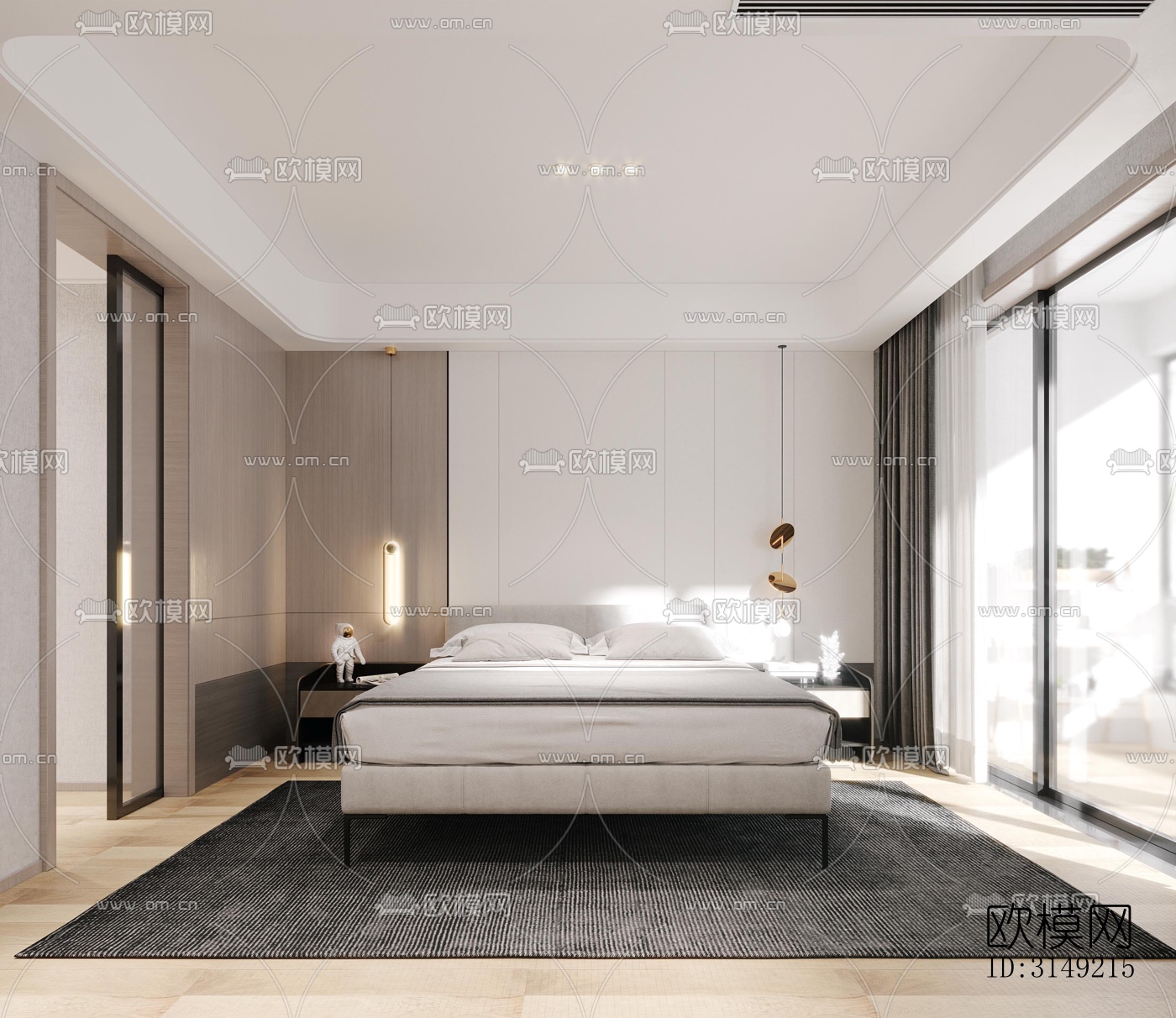 现代平层效果图下载（渲染图8）