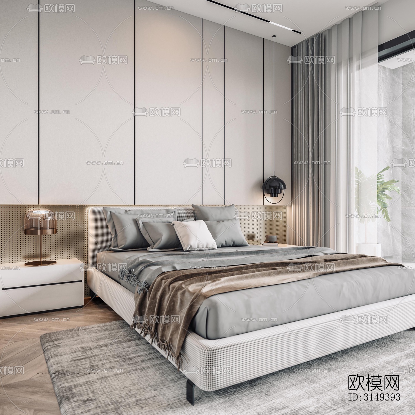 现代平层效果图下载（渲染图15）