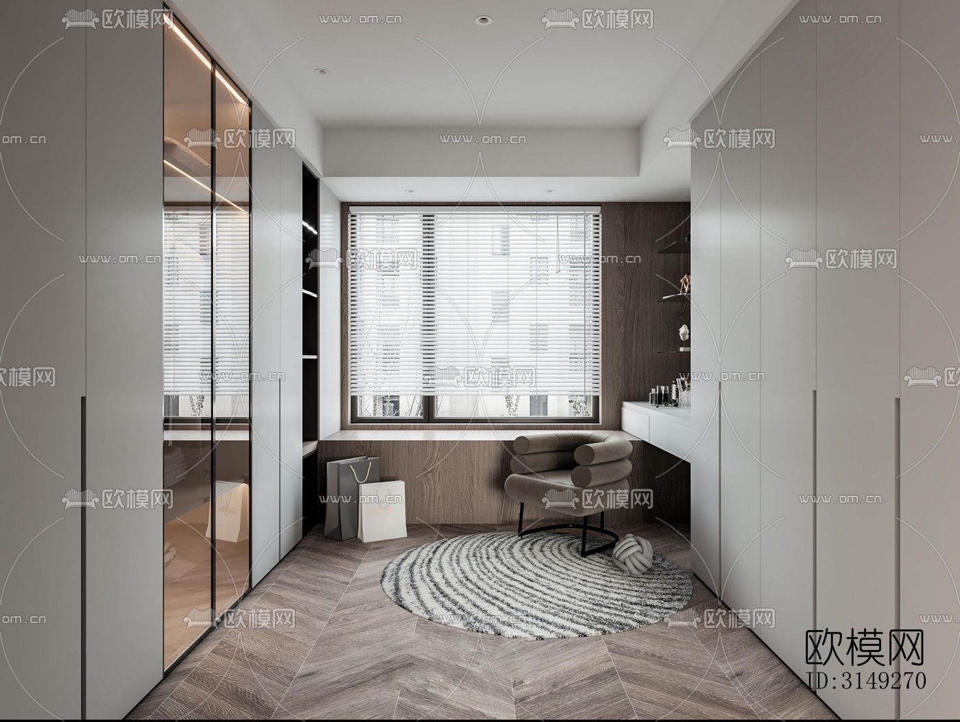 现代平层效果图下载（渲染图1）