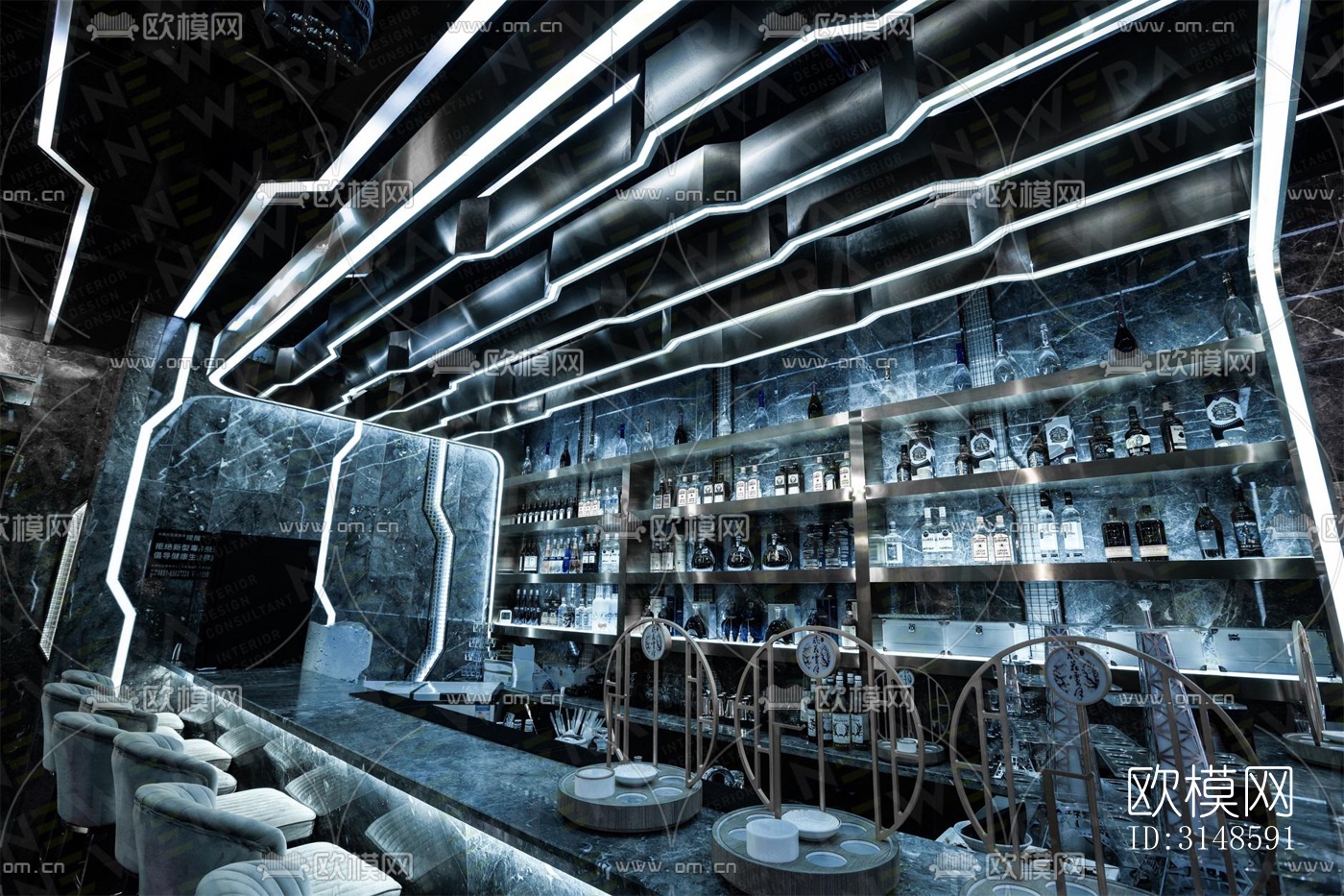 现代酒吧效果图下载（渲染图4）