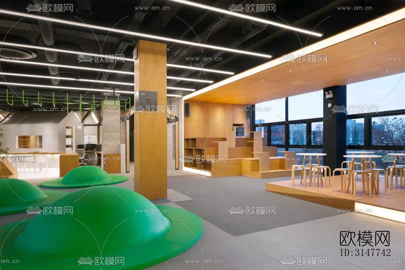 现代图书馆效果图下载（渲染图2）