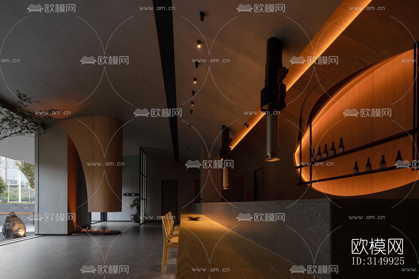 现代火锅烤肉效果图下载（渲染图2）