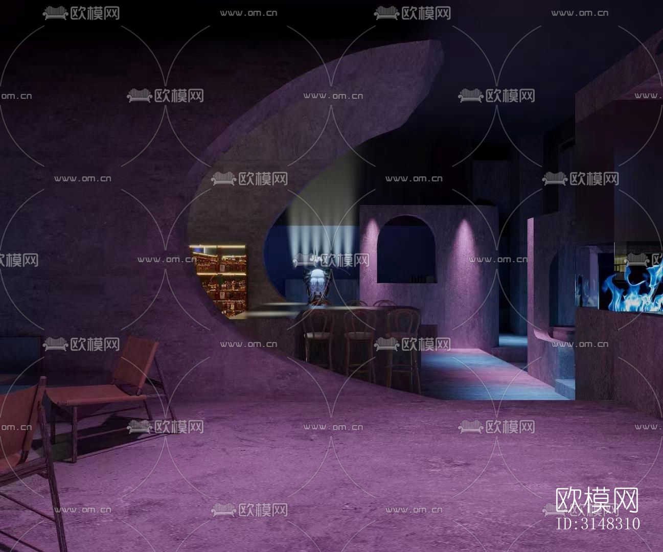 后现代KTV效果图下载（渲染图4）
