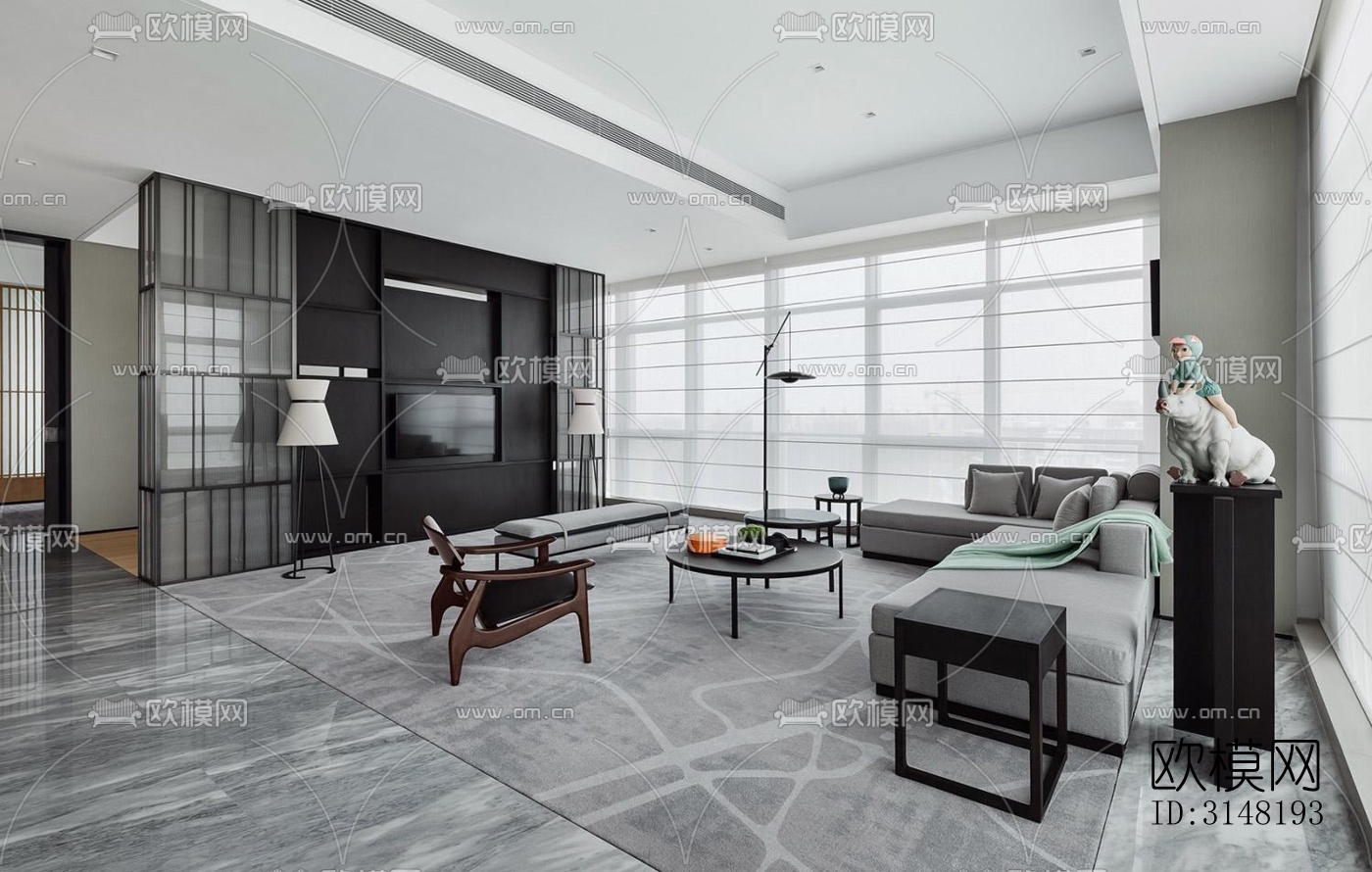 高级灰酒店民宿效果图下载（渲染图10）