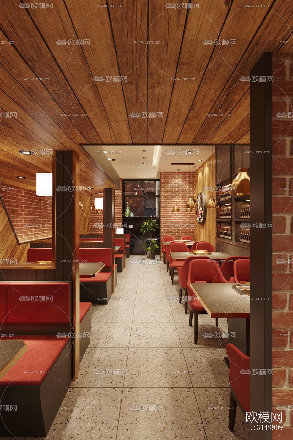 工业风火锅烤肉效果图下载（渲染图4）