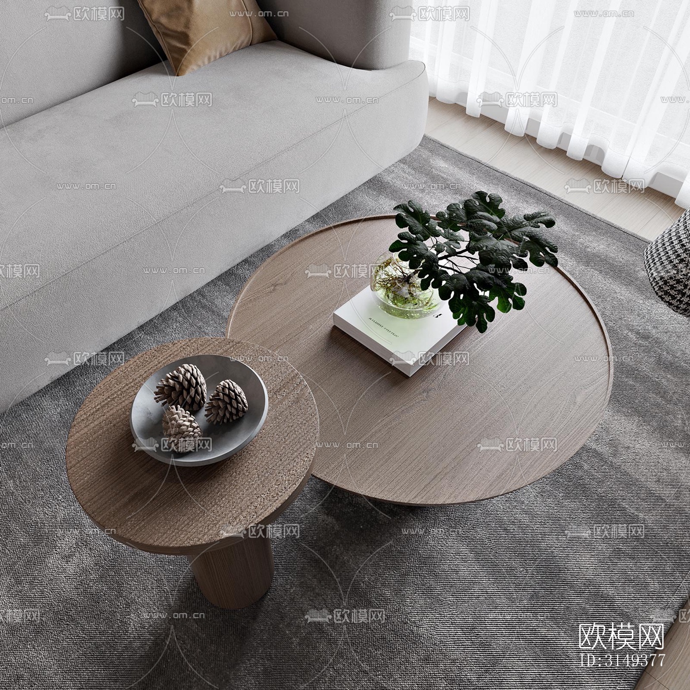 现代平层效果图下载（渲染图12）