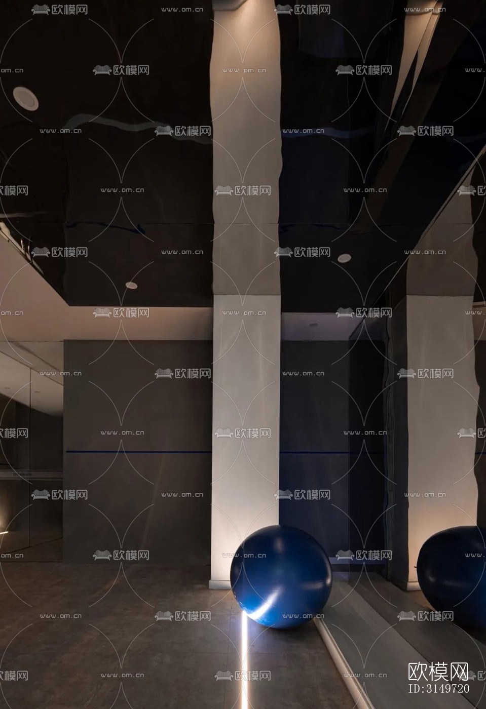 高级灰健身房效果图下载（渲染图8）