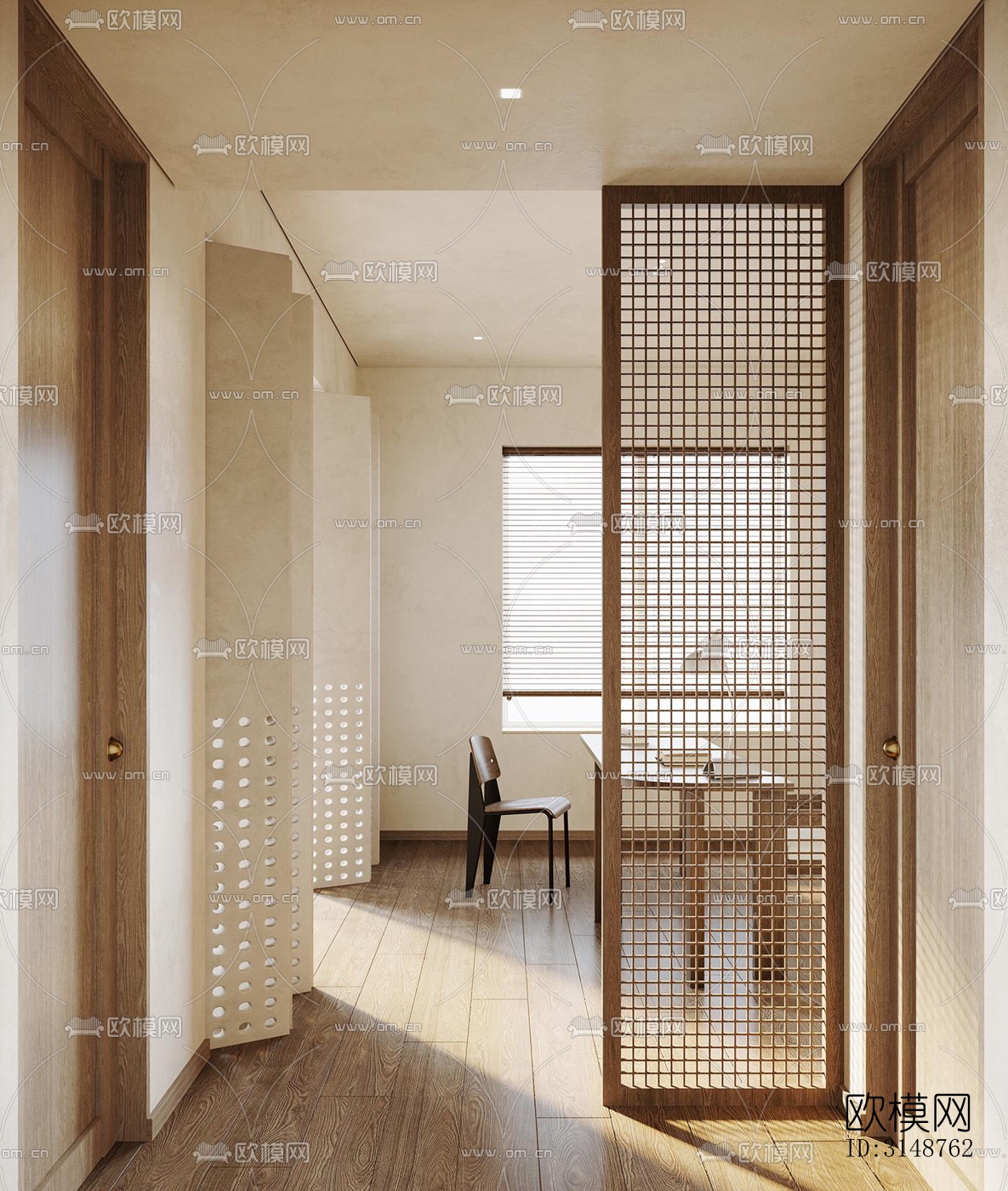 侘寂平层效果图下载（渲染图8）