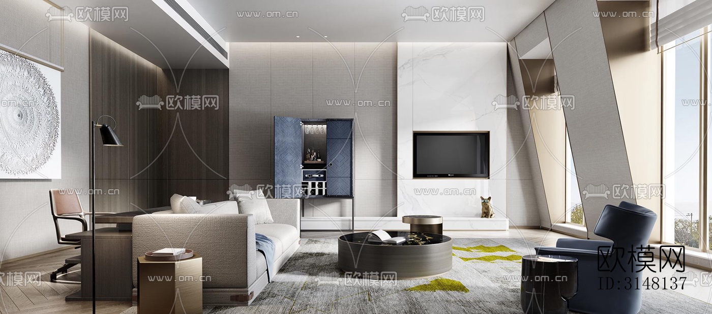 现代酒店民宿效果图下载（渲染图2）