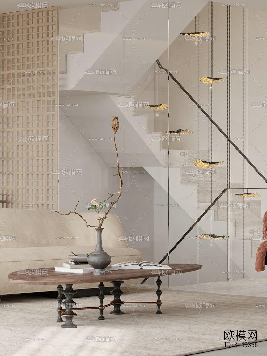 现代平层效果图下载（渲染图14）