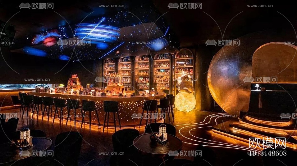 现代酒吧效果图下载(渲染图2)