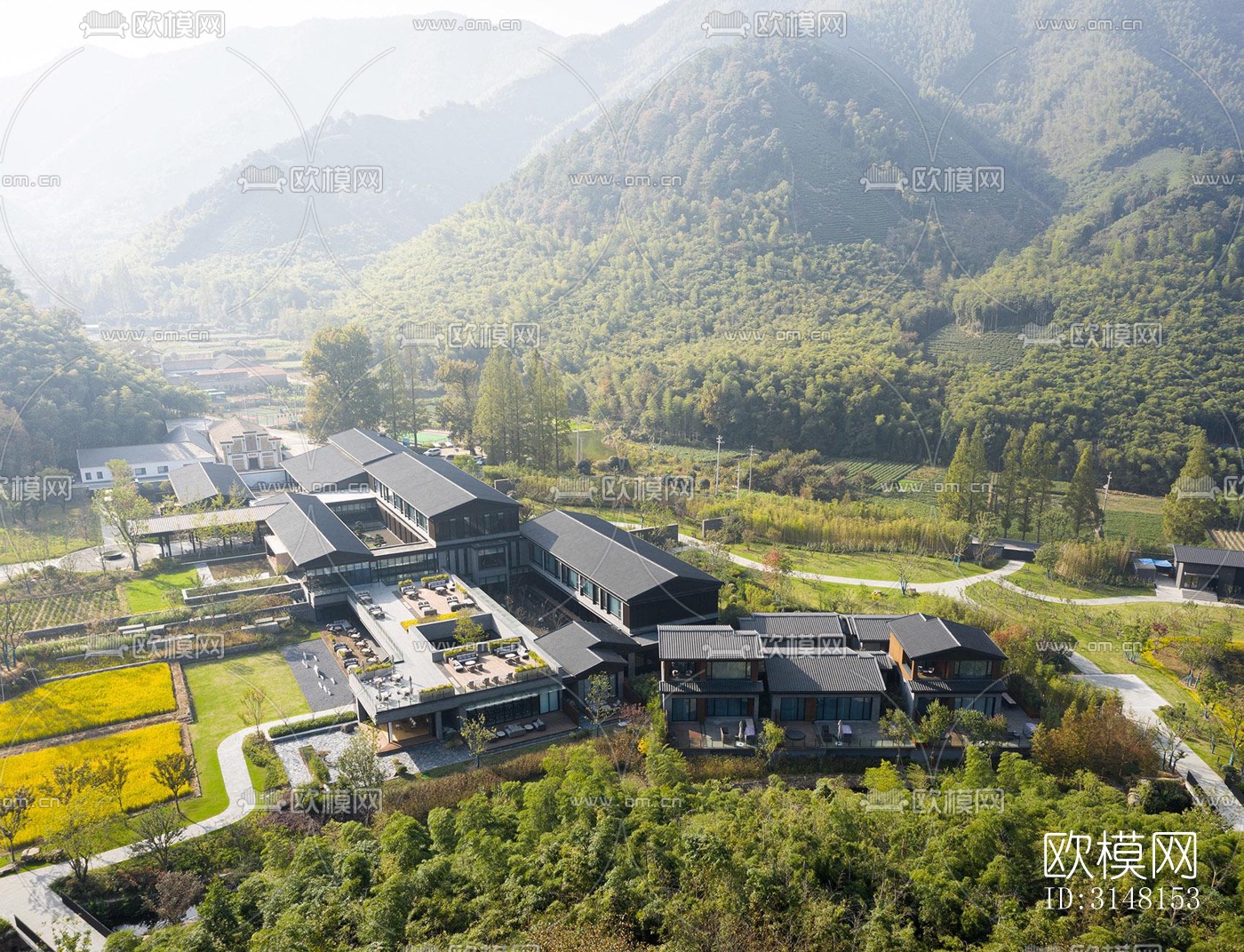 现代酒店民宿效果图下载（渲染图12）