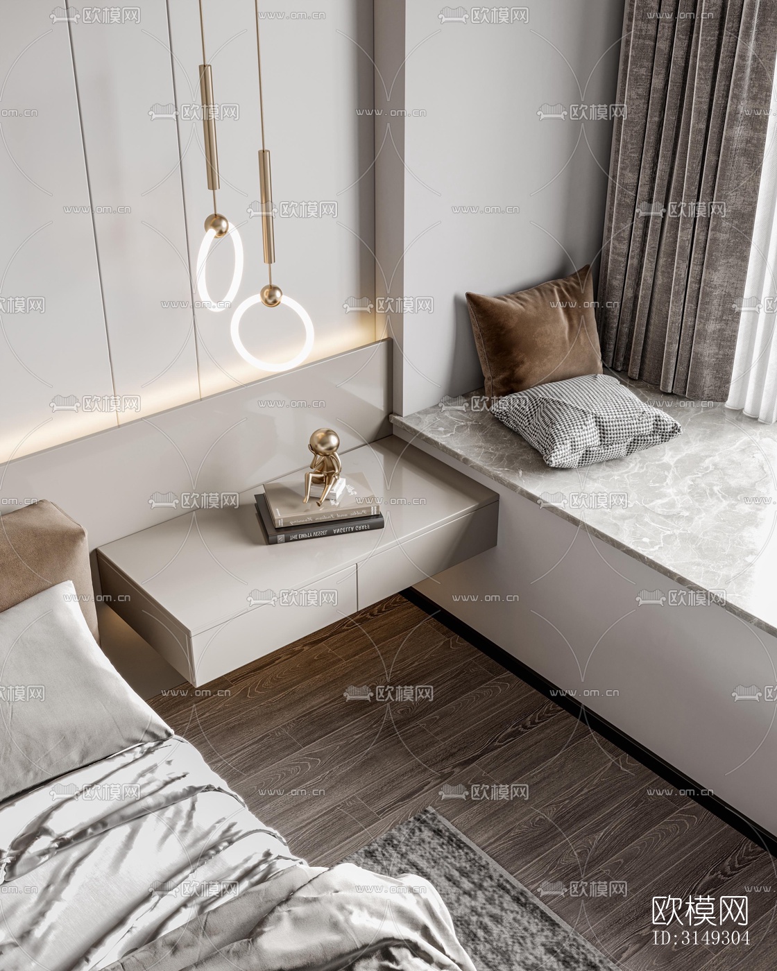 现代平层效果图下载（渲染图7）