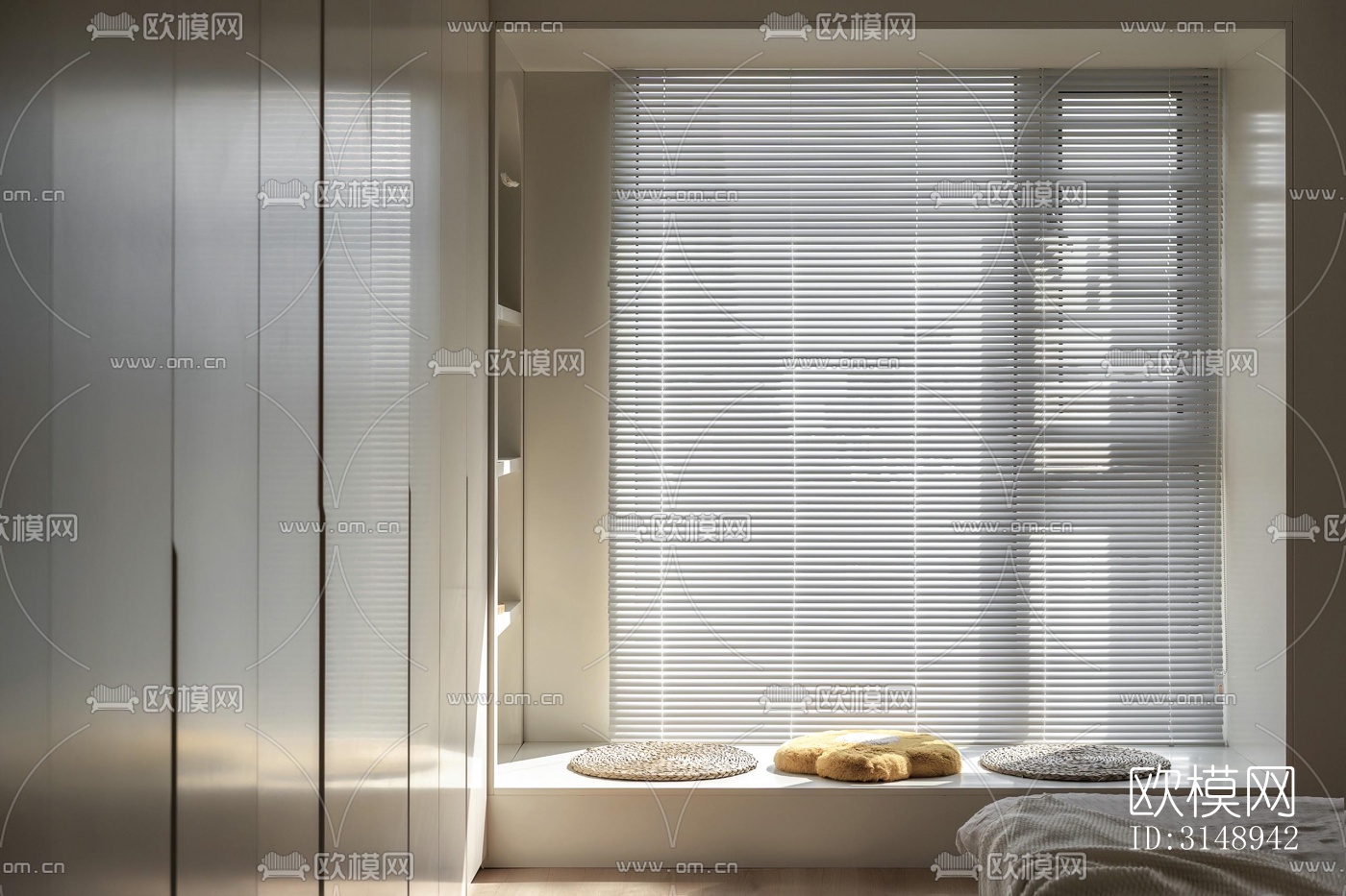 奶油风平层效果图下载（渲染图19）