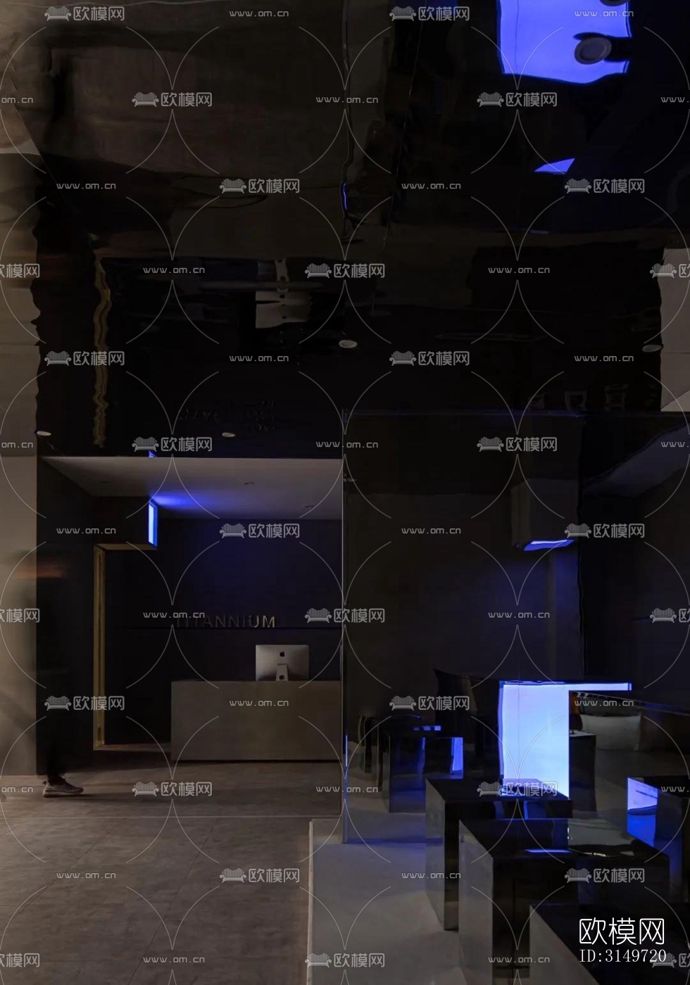 高级灰健身房效果图下载（渲染图3）