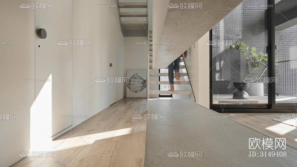 现代平层效果图下载（渲染图11）