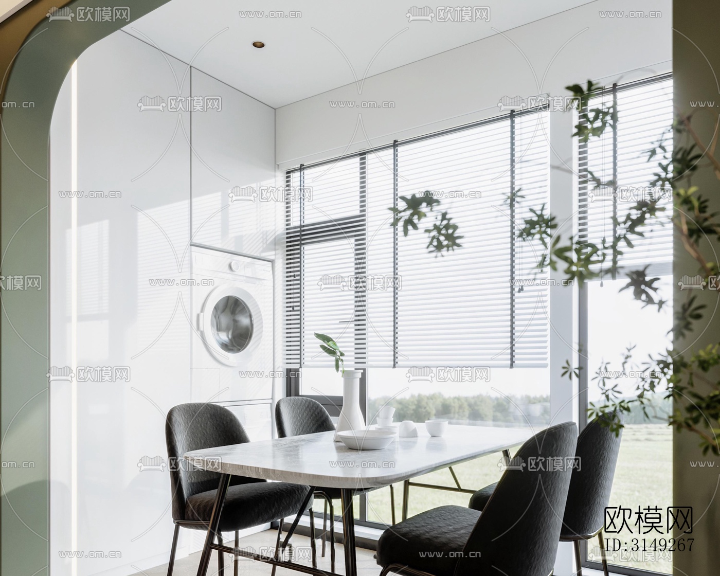 现代平层效果图下载（渲染图7）