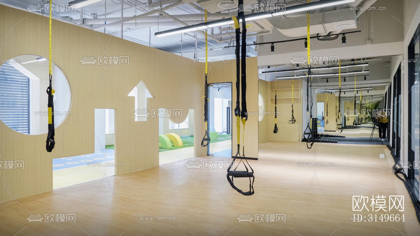 原木风健身房效果图下载（渲染图1）