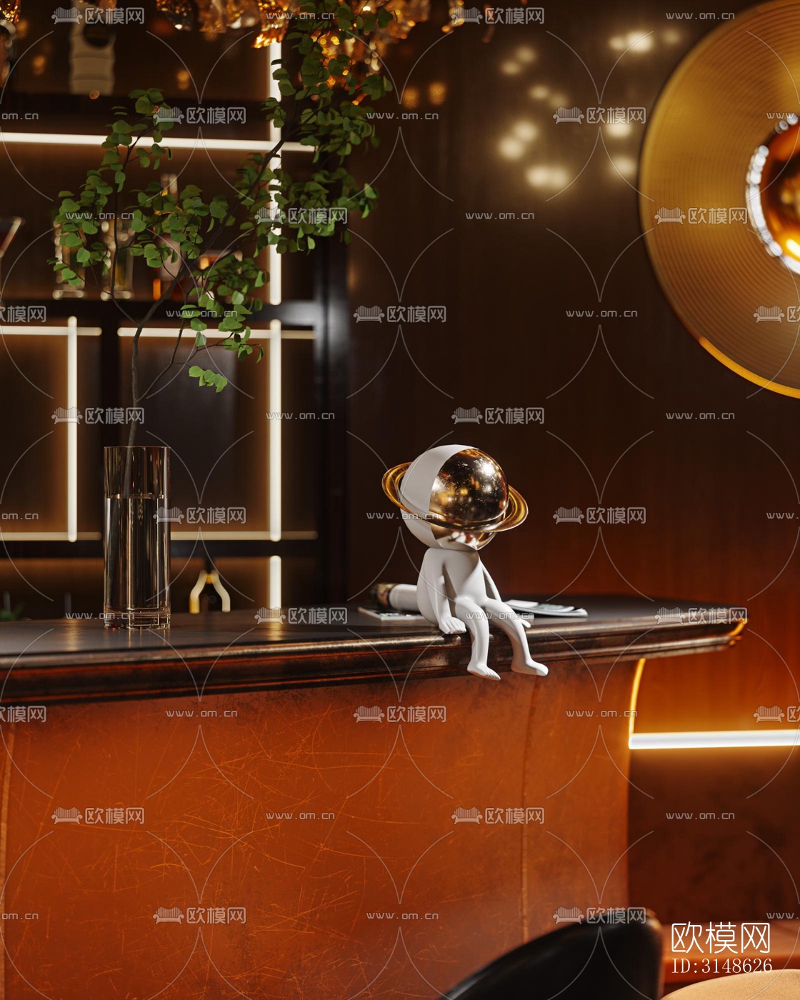 高级灰酒吧效果图下载（渲染图7）