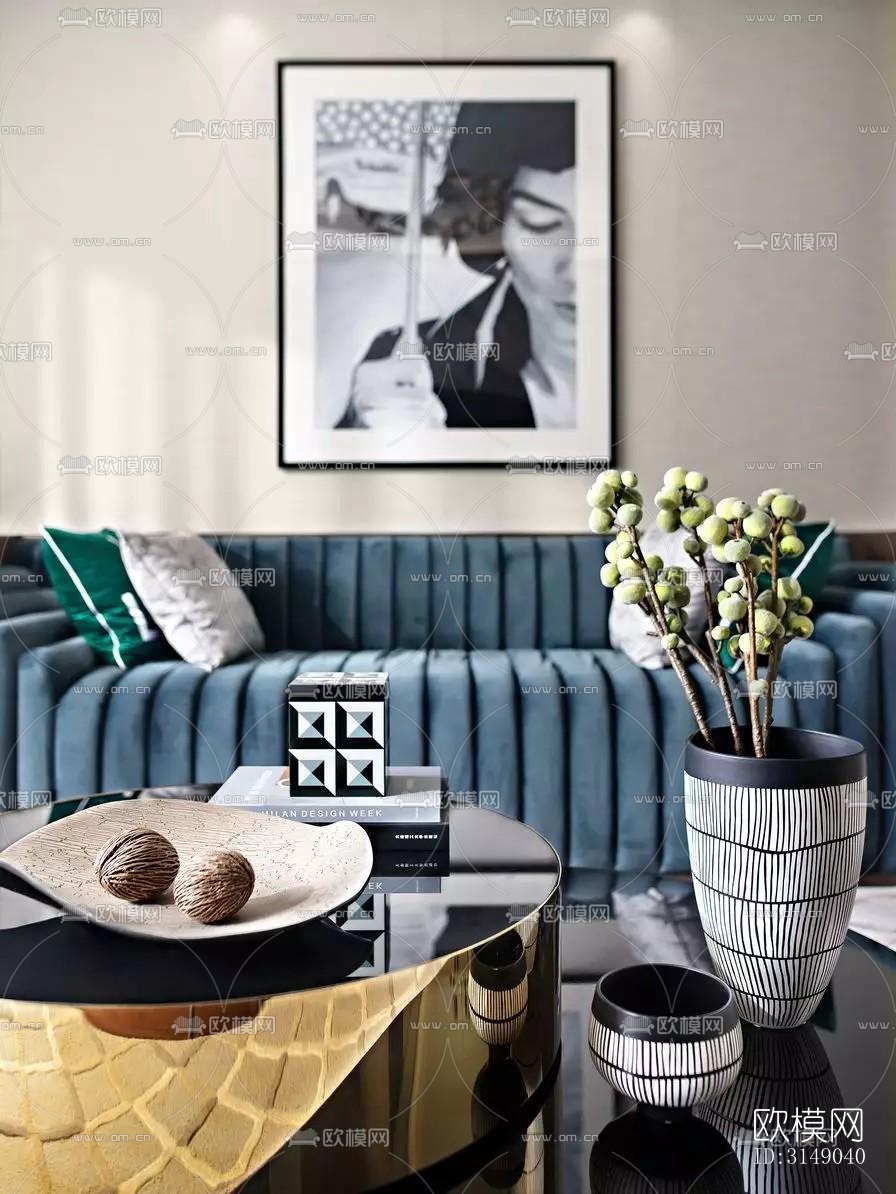 欧式平层效果图下载（渲染图1）