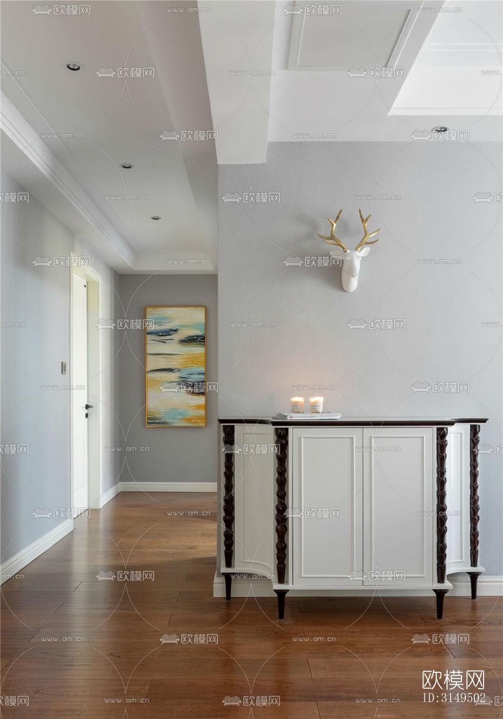 美式平层效果图下载（渲染图17）