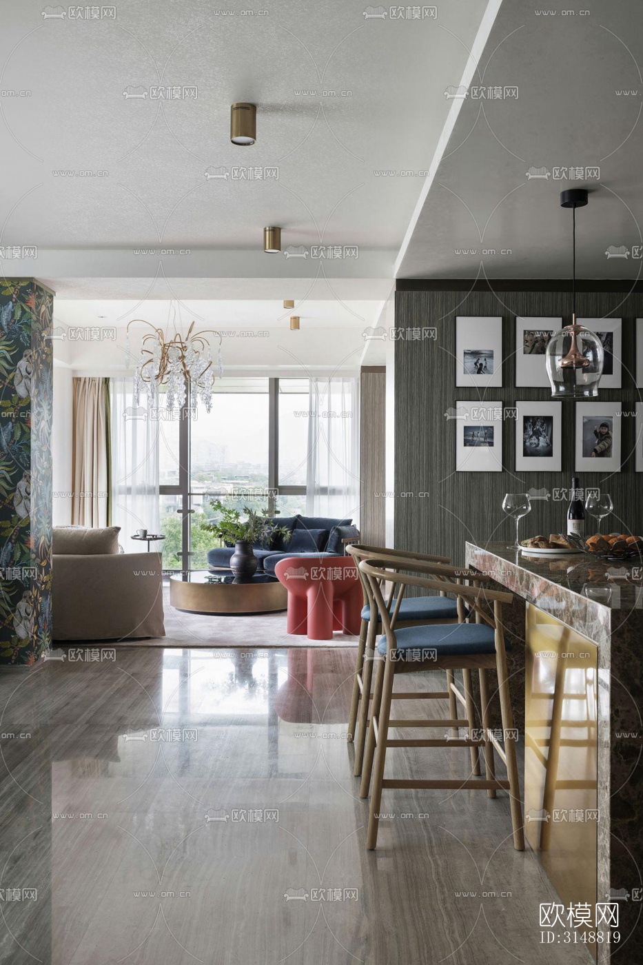 北欧平层效果图下载（渲染图2）