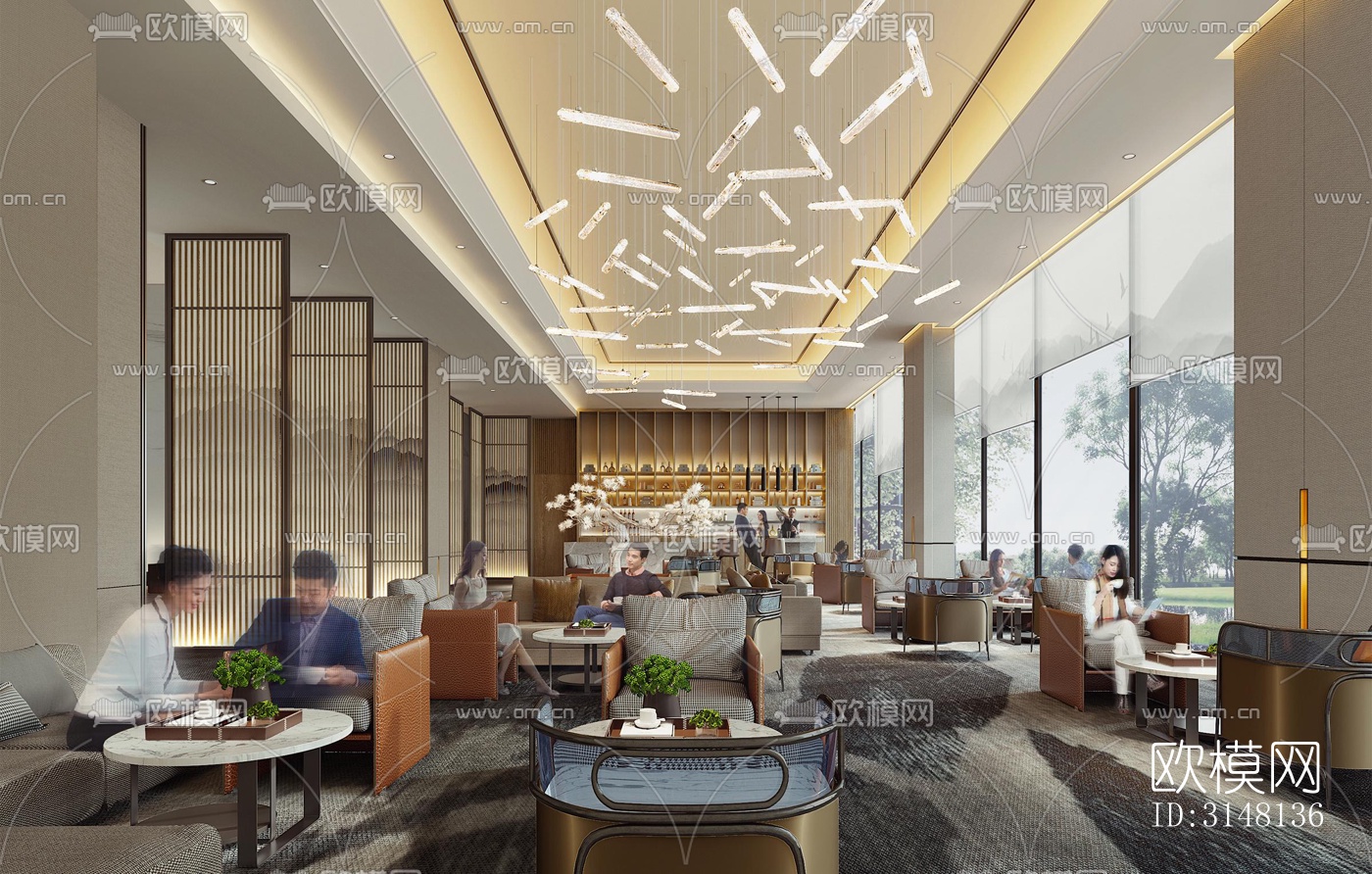 现代酒店民宿效果图下载（渲染图5）