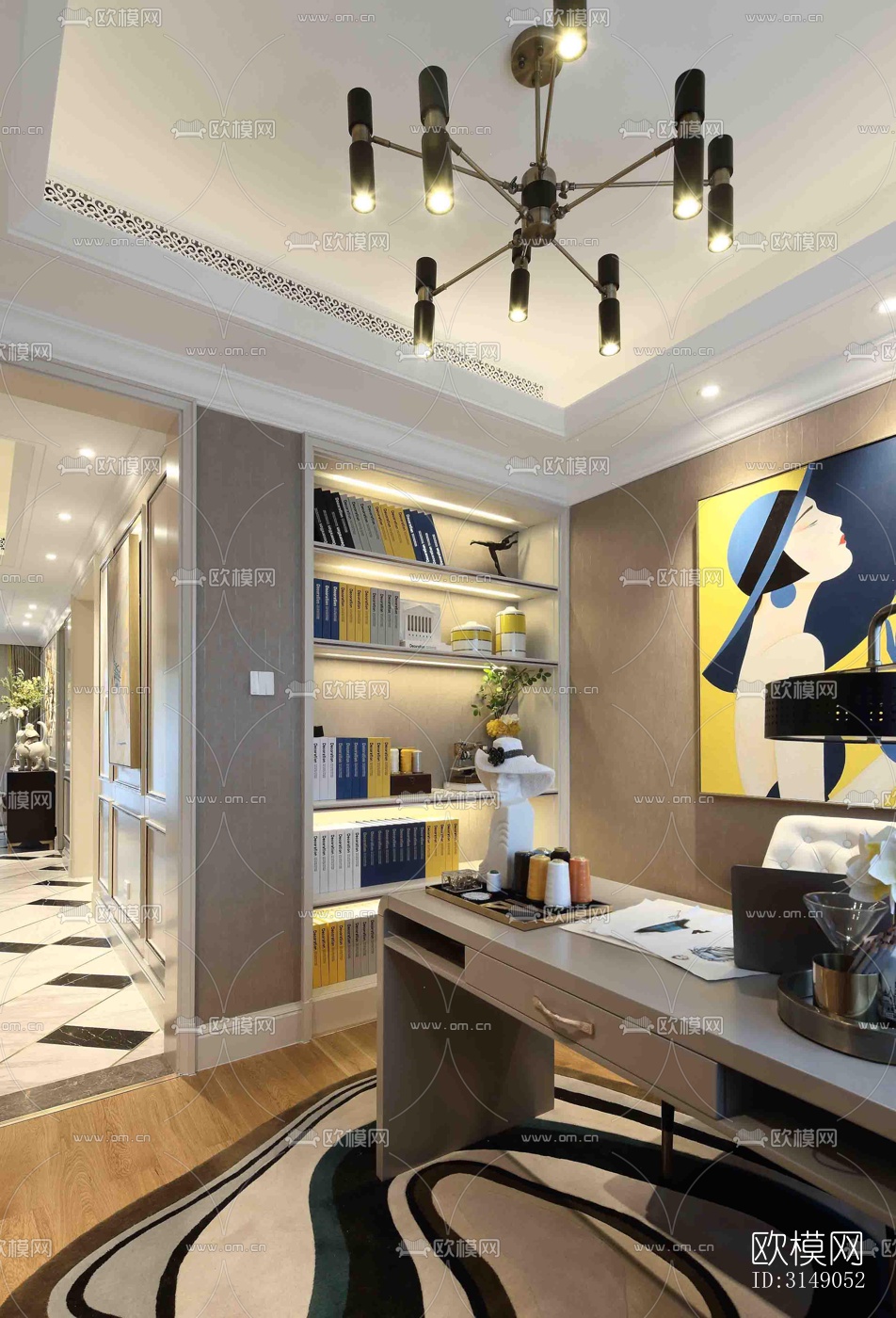 欧式平层效果图下载（渲染图16）