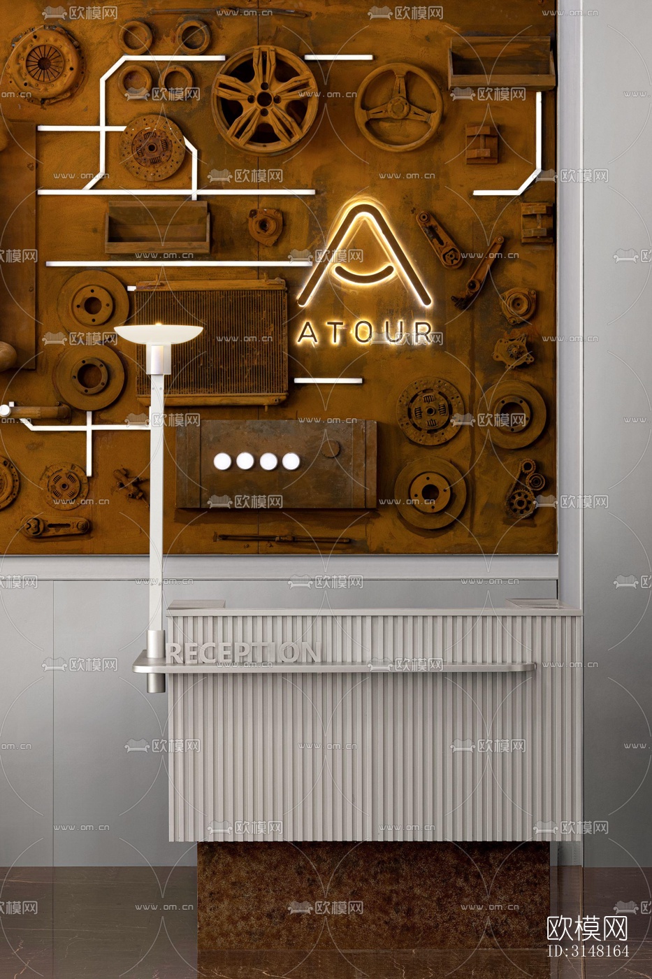 现代酒店民宿效果图下载（渲染图1）