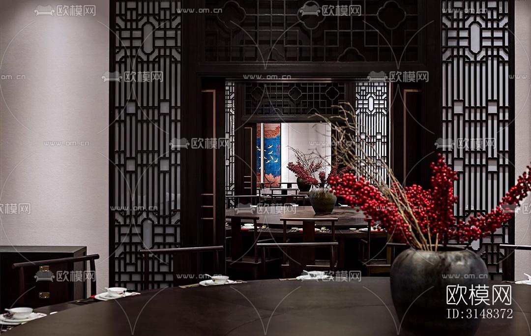 中式养生会所效果图下载（渲染图4）