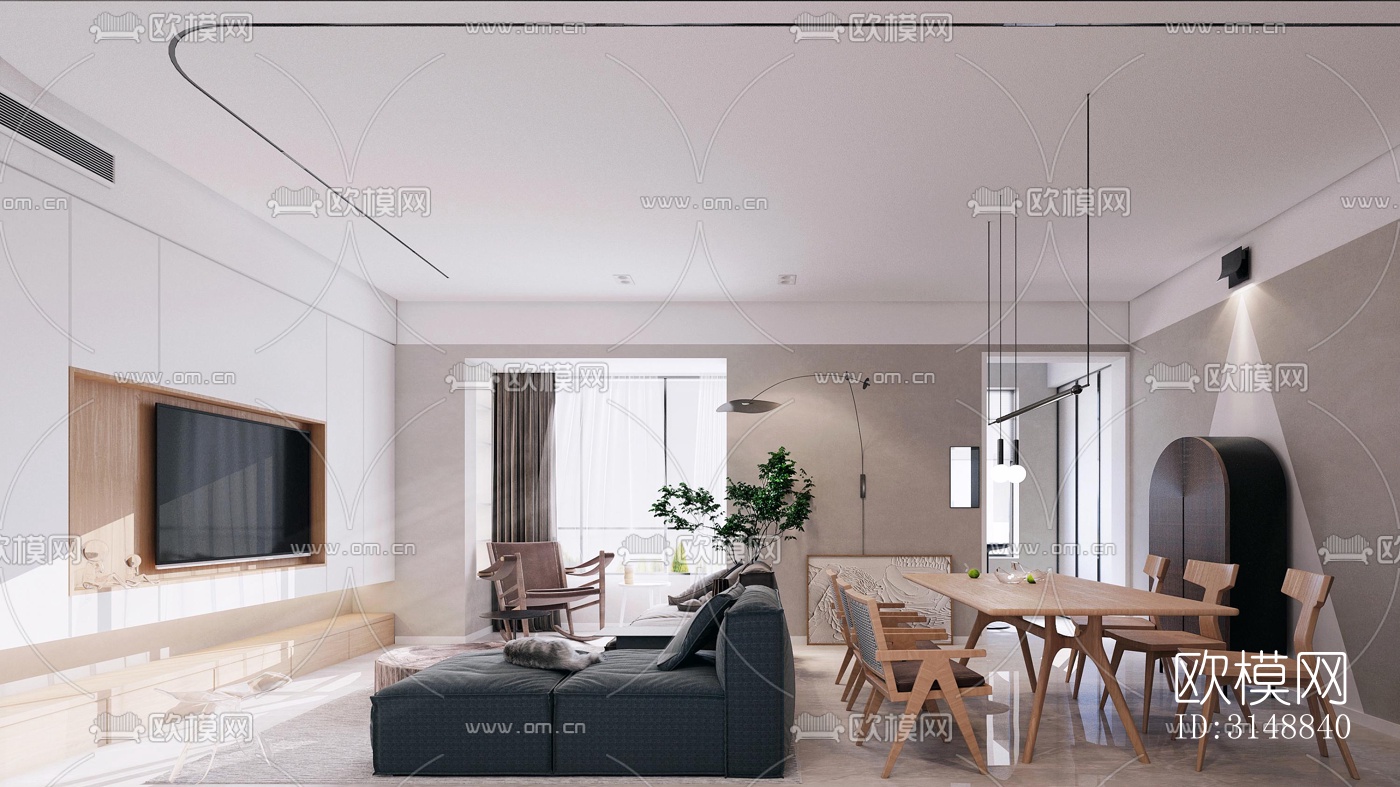 北欧平层效果图下载（渲染图2）