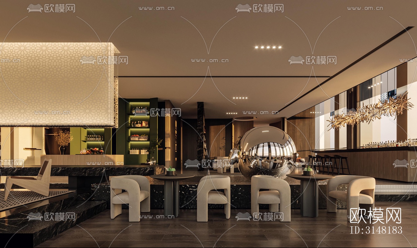 现代酒店民宿效果图下载（渲染图9）