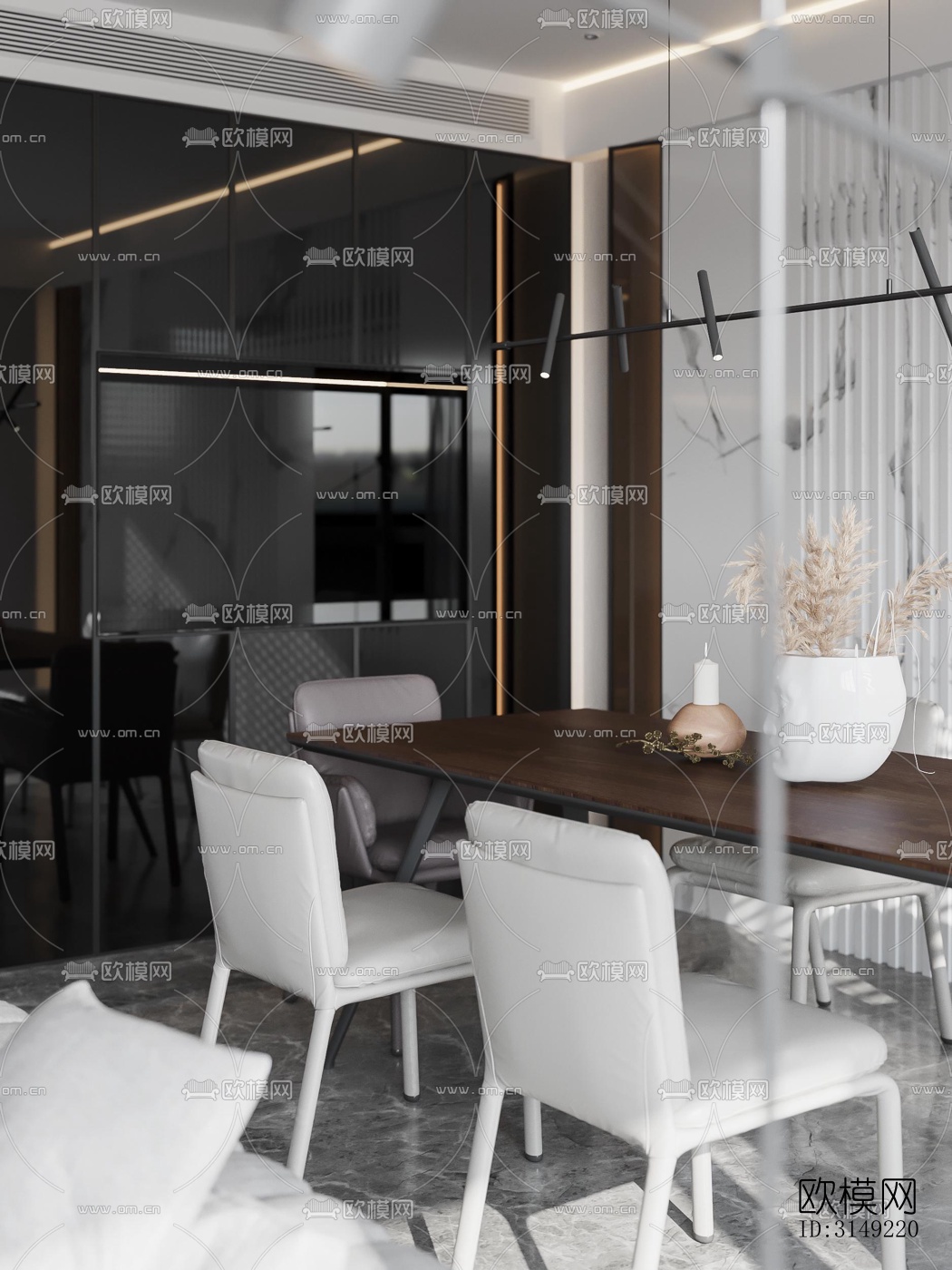 现代平层效果图下载（渲染图4）