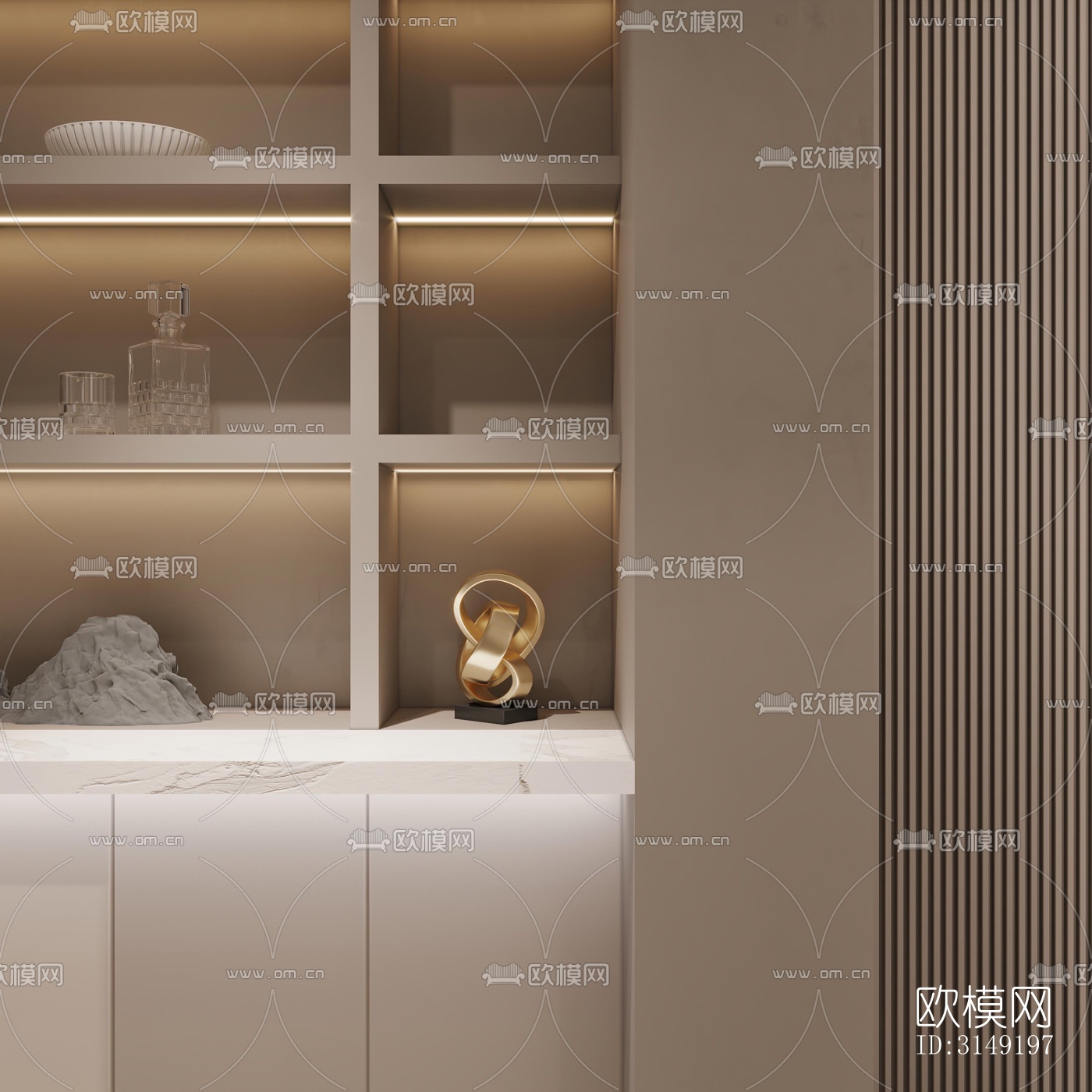 现代平层效果图下载（渲染图11）