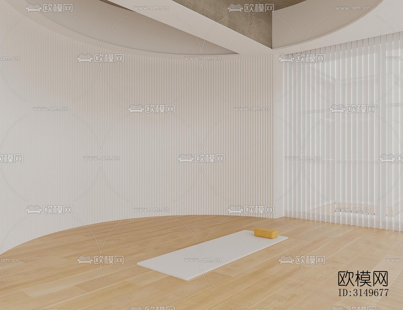 原木风健身房效果图下载（渲染图1）