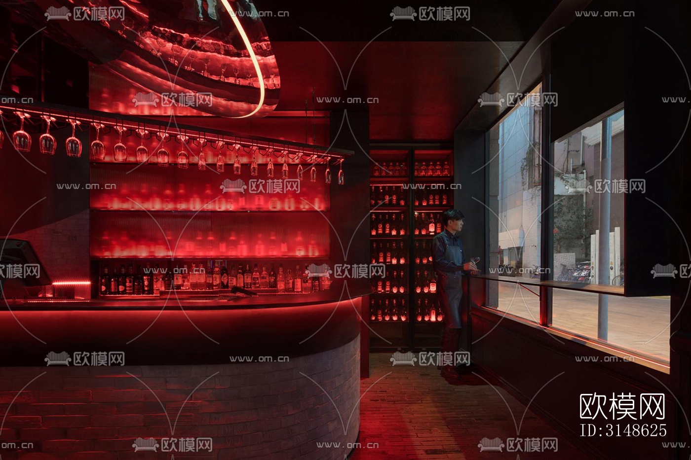 高级灰酒吧效果图下载（渲染图11）