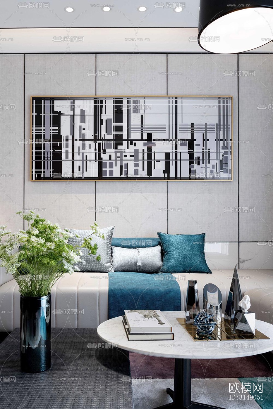 欧式平层效果图下载（渲染图3）