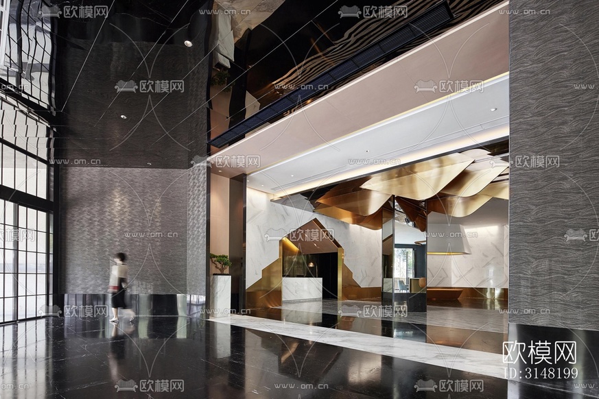 高级灰酒店民宿效果图下载(渲染图18)