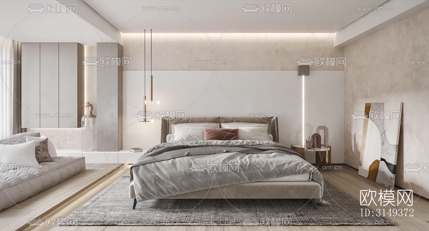 现代平层效果图下载（渲染图4）